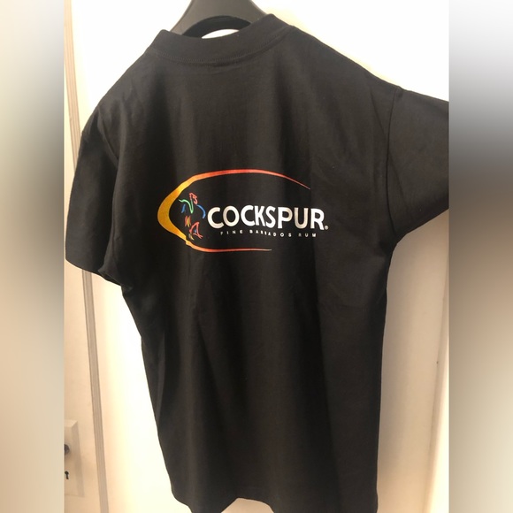 MEN’S IRIE BLUE CREW NECK TSHIRT - NWOT - LOGO COCKSPUR FINE BARBADOS RUM - Picture 2 of 9